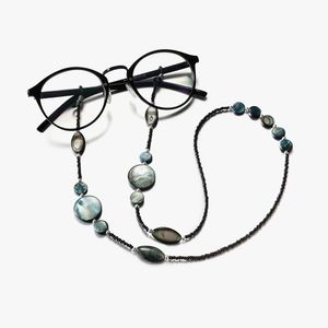 decorative polished abalone seashell imitaion acrylic eyeglass beaded chain reading glass lanyard sunglass retainer spectacle holder