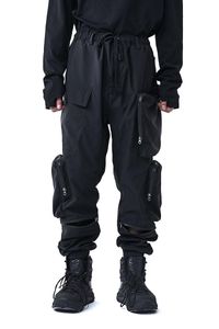 Mäns byxor pupil resor lastbyxor med 3d fickor dragsko techwear streetwear ninjawear punk goth japansk stil