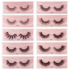 Madeizadas Multicamadas Multicamadas 3D 3D Eyelashes Falsos Vivid Natural Longo Grosso Falso Acessórios de Maquiagem de Extensões para Olhos 10 Modelos DHL