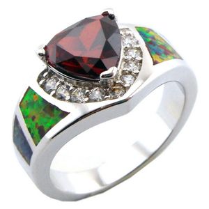 Anéis de opala azul; jóias de moda com pedra vermelha opala pedra