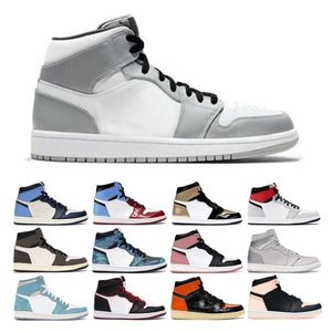 Jumpman 1 Masculino Tênis de basquete quebrado Backboard UNC 1s Gold Top 3 Cactus Jack Obsidian Banned Bred Toe Men Women Trainer Sports Sneakers