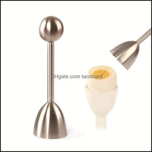 Egg Tools Kitchen Kitchen, Dining & Bar Home Garden Stainless Steel Shell Opener Eggs Topper Cutter Metal Boiled Open Creative Drop Delivery