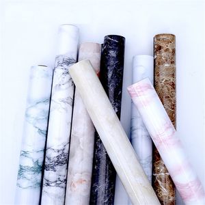 Vitgrå marmor tapet enkelt avtagbar tapetskal och pinne bänkskivor kök vägg klistermärken 0,6 * 1m