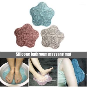 Bath Mats Shower Foot Back Massager Mat Scrubber Cleaner Bathroom Non Slip Cushion With Suction Cup BDF99