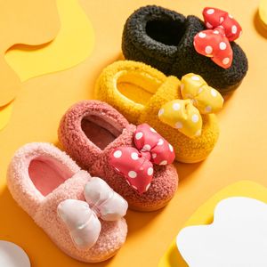 Children Slippers Winter Warm Kids House Shoes Baby Girl with Plush Girls Indoor kids fur slides warm boot 201128