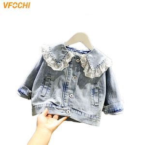 VFOCHI 2020 menina jaqueta jaqueta primavera moda casacos roupas roupas bebê meninas roupas outerwear laço bebê menina jeans jaqueta lj201126