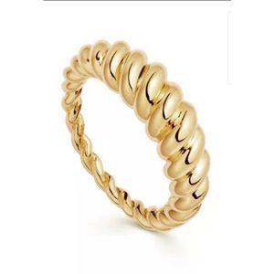 Det nya rostfritt stål guldpläterade ringen kvinnlig mode personlighet enkel ins tidvatten kall vind pekfinger fin svans ring pinky y1124