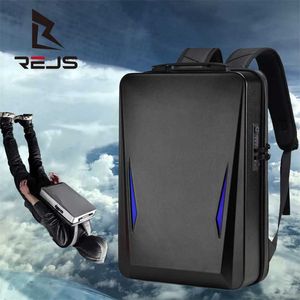 REJs langt mochila anti-roubo com carregamento 17.3 polegadas laptop mochila homens moda duro shell saco de escola business travel mochila 220113