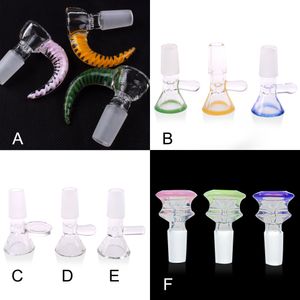 Wholease smoking Accessories 14 mm and 18.8 mm male joint of water color glass bowls Bongs oil rigs