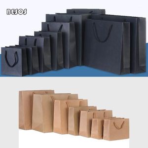 Enrole de presente simples cartão preto retrô kraft papel de Natal Celebração Cothes Jóias Promoção por atacado Bolsa de mão B210D1