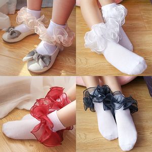 8 Colors Kids Baby Socks Girls Cotton Lace Three-dimensional ruffle Sock infant Toddler socks Children clothing Christmas Gifts M3214