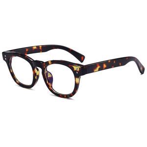Black Eyewear Retro Rice Nail Flat Mirror Tide Round Eyeglasses Frame AC Lenses For Myopia 3 Colors