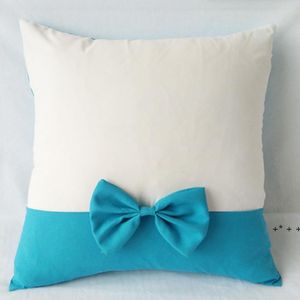 40x40cm Bow Pillow Covers Sublimation Blanks DIY Printing Cushion Pillowcases with Zipper RRD13139