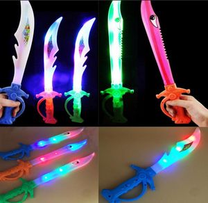 Wholesale toy sword led for sale - Group buy Glowing Light Up Shark Sword Kids Toy Inch Toy Flashing LED Lights Buccaneer Swords Halloween Dress Up Costume Accessories