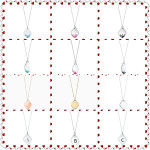 Original 100% S925 Sterling Silver Spray Heart&Egg-Shape Pendant Necklace Women High-End Jewelry WesternStyle Q0531