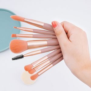 8 pieces   set of mini makeup brush set super soft series, easy to carry, free delivery at any time