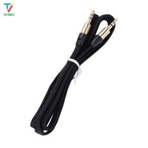 1M Nylon Tecido Trançado Liso Noodle AUX Cable Acessórios Pacotes Para iphone 6 5 Samsung 300pcs / lote