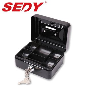 2020-Stainless Steel Petty Cash Money Box Stainless Steel Security Lock Lockable High Quality Metal For Home Office Safe 2 Keys LJ201212