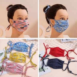 Gesichtsmaske mit langem Ohrseil Verhindern Sie Ohrenschmerz wiederverwendbare waschbare Baumwollmasken Party erwachsener Maske Modedesigner Mundabdeckung ZY69