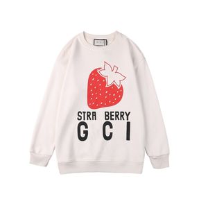 Lagerkläder Höst och Vinterrund Nacke Pullover Bomull Stekt Street Strawberry Printing Lös version Street Trendsetter Slim Fashion Sale Online_137V