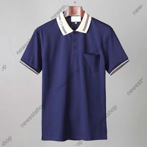 22ss Verão Europa Mens Polos Camisas Homens Bordado Carta Impressão T Shirt Parafuso De Algodão Stripe Impressão Polo Womens Algodão Tshirts