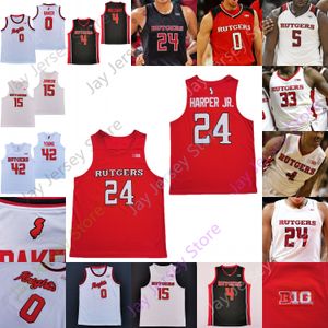 Rutgers Scarlet Knights Basketball Jersey Ncaa College Ron Harper Jr. Geo Baker Akwasi Yeboah Myles Johnson