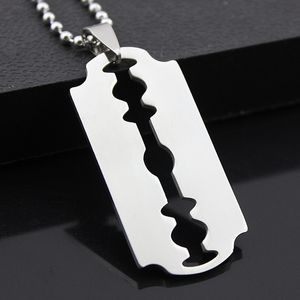 Titanium Steel Fashion Rasierklingen Anhänger Halsketten Punk Rock Männer Schmuck kühle Rasierer Halskette für Partygeschenk