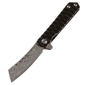 New Design VG10 Damascuss Steel Blade Flipper Folding Knife Black Stone Wash Steel Handle Ball Bearing Fast Open EDC Pocket knives