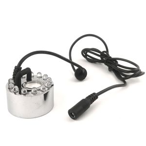 20mm 12 Colorido LED Tanque Fountain Fountain Pond Atomizer Mist fabricante de névoa Fogger umidificador decoração + 110-220V para 24V adaptador de energia 400ml / h