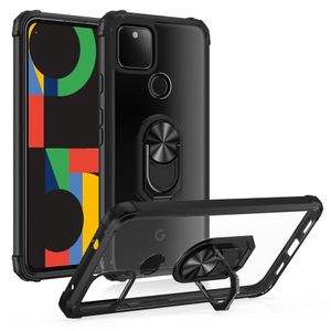 HD Clear Transparent shockproof Protective Case Ring Car Mount Kickstand for Google Pixel 4A 5G / 4G Pixel 5 XL