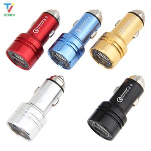 3.1A Metal Mini Dual USB зарядное устройство быстрого зарядки 3.0 автомобильных телефонных зарядных устройств для iPhone Samsung Xiaomi MI 9 QC3.0 Быстрая зарядка