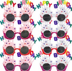 Geburtstags-Sonnenbrille, Party-Geschenke, Dekoration, Neuheit, lustige Brille für Kinder und Erwachsene, süße Brillen, Foto-Requisiten, cremefarbener Kuchen, Blumen-Ballon-Design