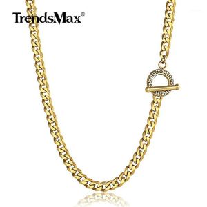 Łańcuchy 5mm Stainless Steel Chain Cuban Curb Link Naszyjnik Dla Mężczyzn Kobiety Przełączanie Zapięcie Moda Biżuteria Hip Hop TNS007031