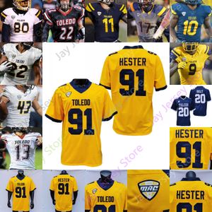 2020 Custom Toledo Football Jersey NCAA College Dan Williams Diontae Johnson Logan Woodside Eli Peters Carter Bradley Shakif Seymour