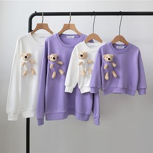 2021 neue Jungen Mädchen Cartoon Sweathshirts Mutter Und Tochter Lange Hülse Lose T-shirts Kinder Baumwolle Pullover