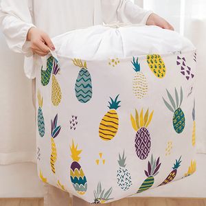 90L 64L 36L Cotton And Linen Dustproof Laundry Basket Collecting Bucket Hamper Toy Dirty Clothes Storage Organizer With Closure LJ201204