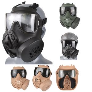 Maschera tattica per PC esterna Paintball Giochi CS Airsoft Tiro Huting Protezione per il viso con ventola NO03-325