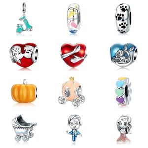 Adatto a bracciali Pandora 20pcs Veicolo elettrico Suola colorata Sirena Ciondolo smaltato Distanziatore Charms Perline Charms in argento Perline Per donne Fai da te Collana europea Gioielli