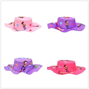 مصمم الطفل دلو كاب الاطفال الشمس فيشر القبعات جولة أعلى واسعة بريم الصياد قبعة 6 اللون الفتيات الصيف فيلم شاطئ قبعات عارضة الأطفال هدية