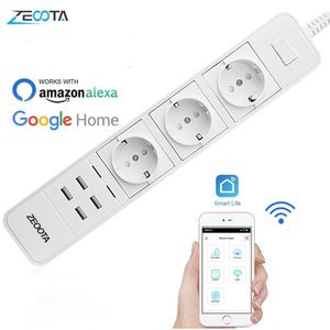 Smart WIFI Prędkość energetyczna Ochraniacz wieloma gniazdami Port USB Timer Voice Odzieki Zdalne sterowanie przez Echo Alexa Google Home
