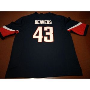 3740 # 43 Uconn Huskies Darrian Beavers Real Bordado Completo Colégio Jersey Tamanho S-4XL ou Personalizado Qualquer nome ou Número Jersey