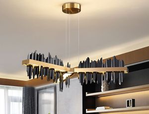 Ny modern ljuskrona belysning för matsal isberg design ledd hanglamp kök ö stål LED belysningsarmaturer guld / svart