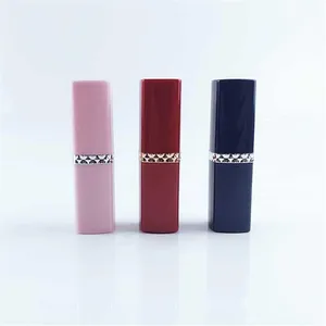 Storage Bottles Jars Pink Plastic Square Lipstick Packaging Tube Blue Empty Lip High Quality Red Lipbalm Container Refillable Bottle