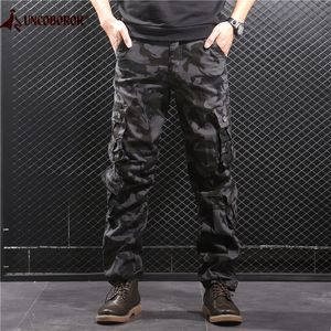 Kamuflaj Kargo Pantolon Erkekler Çok Cep Pamuk Askeri Camo Pantolon Ordu Track Pantolon Erkek Streetwear Tulum Pantalon Homme 201125