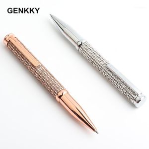 Ballpoint Pens 1PCS Writing Pen Diamonds Metal Material Beautiful 0.7mm Student Stationery For Gift Custom1