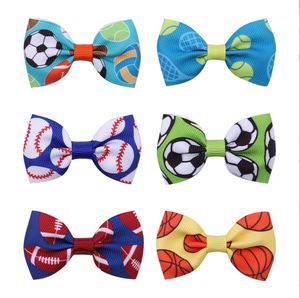 Accessori per capelli Ragazze Handmade 2022 Coppa del Mondo Calcio da calcio Stampato Nastro Bow A Bow Tipelli Coreana Ragazza Coreana 2,7 pollici Copricapo Fashion Fashion Infante Tennis Sport Pin per capelli