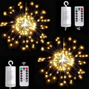 Światła Bożego Narodzenia LED Struny 8 Tryby Bateria Operowany Dekoracyjne 120 150 180 200 Kształcie Kształcie Firework Copper Wire Mini String Light