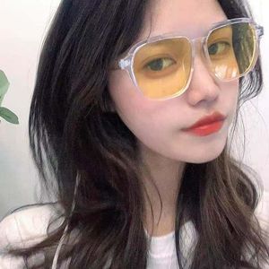 Fashion Sunglasses Frames Trend Flat Lens Personality Square Retro Simple Anti-Blu-ray Glasses Frame