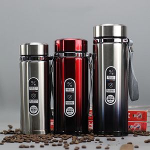 1000ML High Capacity Business Thermos Mug Stainless Steel Tumbler Insulated Water Bottle Vacuum Flask For Office Tea Mugs 201126