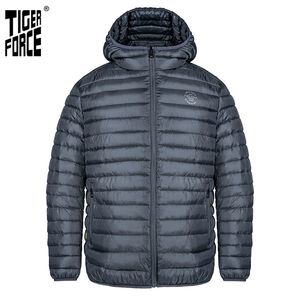 TIGER FORCE Spring Jacket Men High Quality Solid Jacket Men's Hooded Puffer Coat Casual Fashion Outerwear Clothes 50402 211216